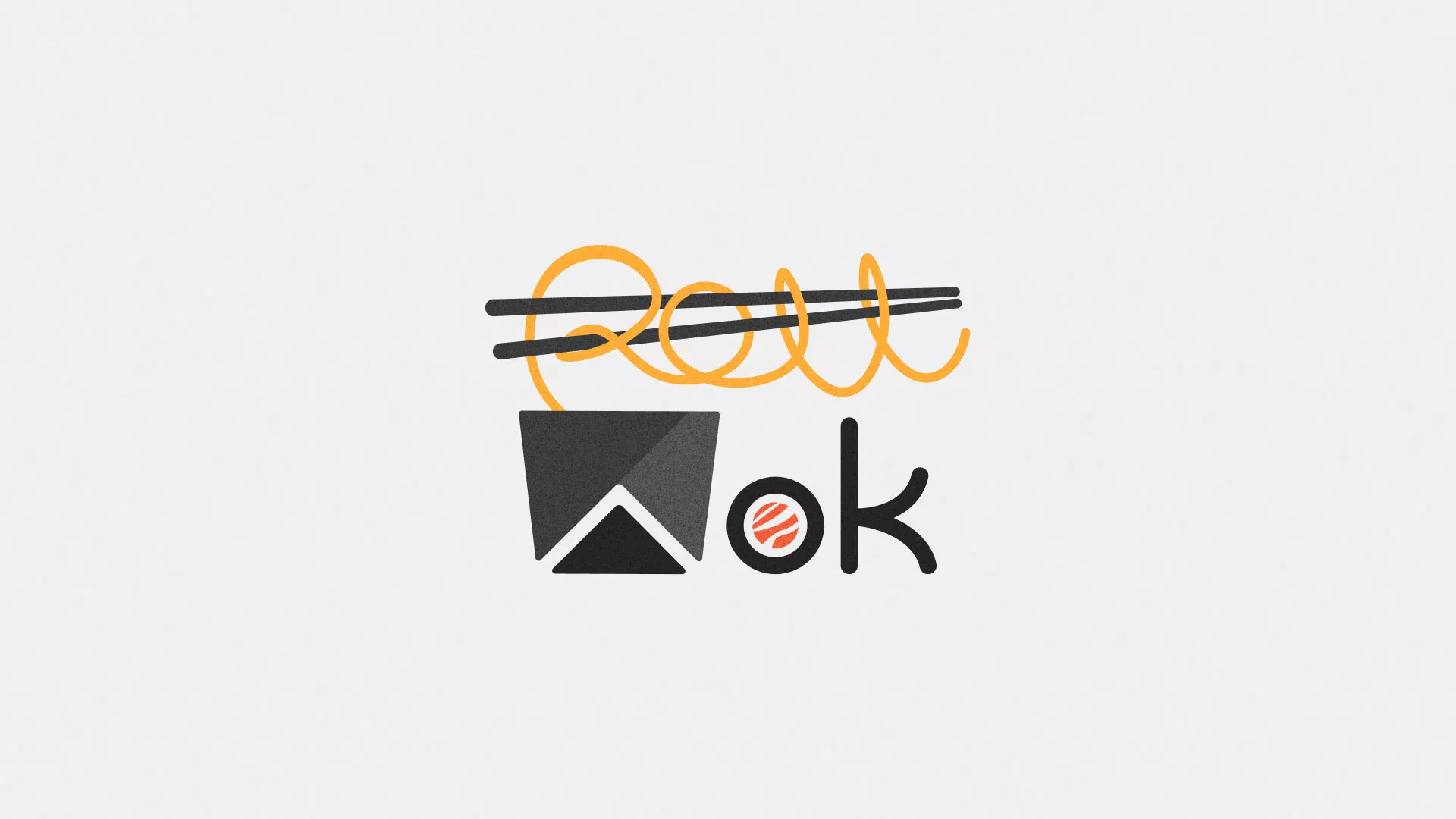 Разработка логотипа суши-бара «Roll Wok Club» в Курильске